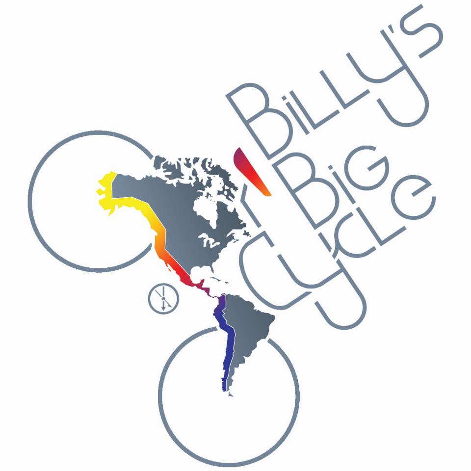 Billy at the start of the cycle trip